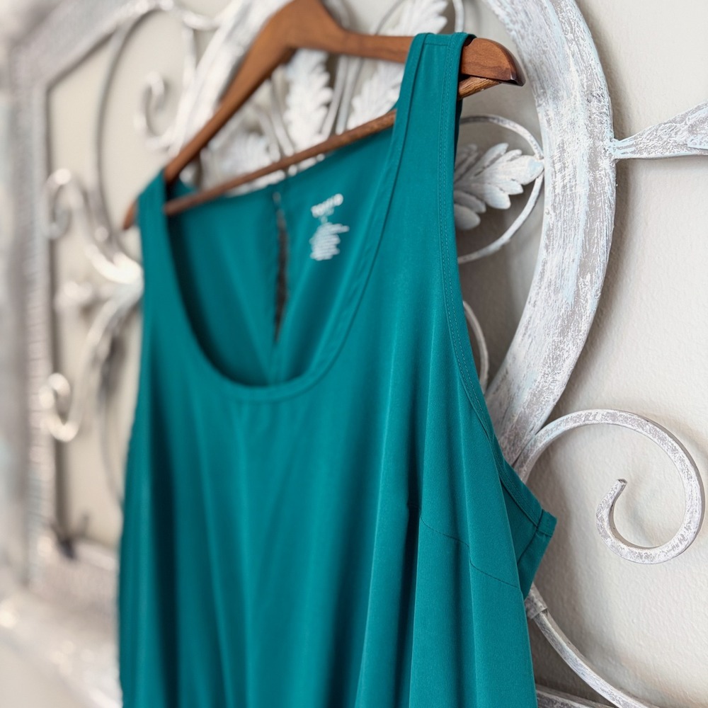 Torrid Active Womens Teal Green Sleeveless Romper Elastic Waist Pockets Sz 14/16 - Picture 5 of 9